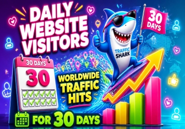 1000 daily website visitors worldwide traffic hits for 30 days