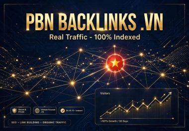 I will build powerful. VN PBN backlinks with real traffic,  100 indexed