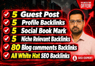 Get 100 High Authority Backlinks Guest Posts,  Profile,  Book Mark,  Niche & Comment Backlinks