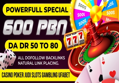 2026 High Quality 600 Gambling NICHE PBN DA50 to 80 Backlinks To Website Improving