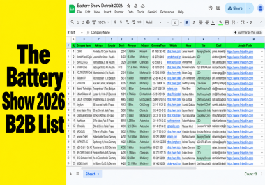 The Battery Show 2026 North America Attendees/Exhibitors Email List