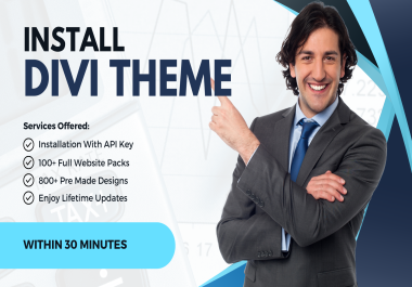 I will install divi theme with lifetime updates