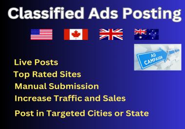 I will post your ads on 150 classified ad posting sites