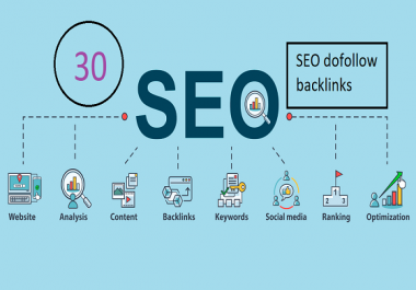 I will do 30 SEO dofollow backlinks,  link building for increase google traffic