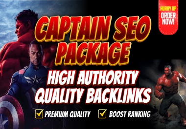 Captain SEO Package Premium High Authority Backlinks to Boost website Google Rankings