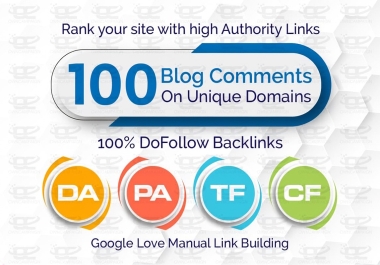 100 Unique Domains Manual Blog Comments backlinks
