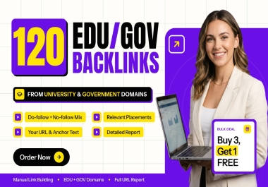 120 Premium EDU/GOV Backlinks from University and Government Domains