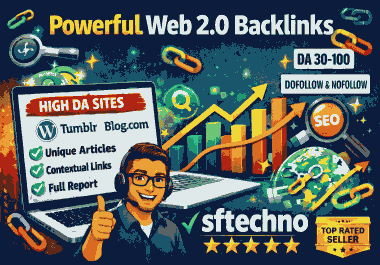 Will Create 50 Powerful Web 2.0 Backlinks with Unique Articles