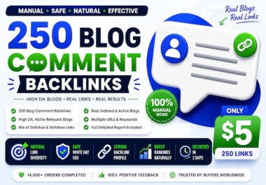 Will Post 250 High DA BIog Comments Backlinks for SEO Link Diversity
