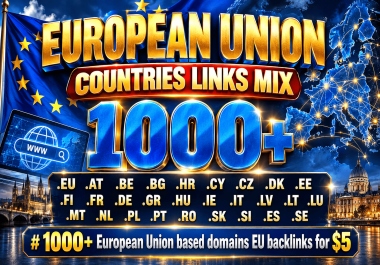 1000+ European Union based domains EU backlinks