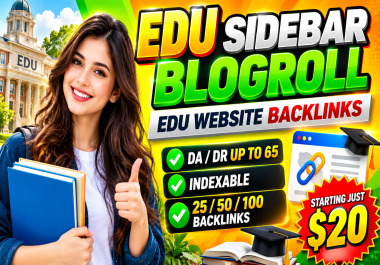 Rank your Keyword with EDU Sidebar Blogroll Backlinks DA/DR 40-65 Affordable SEO