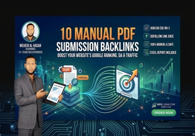I will do manual 10 high PR PDF submission backlinks for high DA SEO ranking