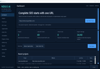 NEXUS AI Windows SEO Audit Software - Smart Scan & Reports