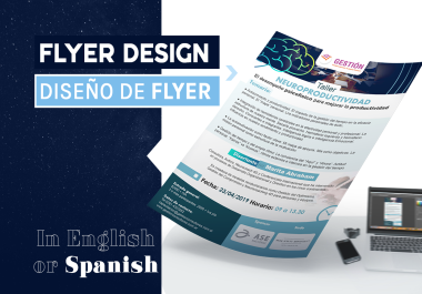 I will design your poster or flyer in Spanish or English / Espa&ntilde ol o Ingles