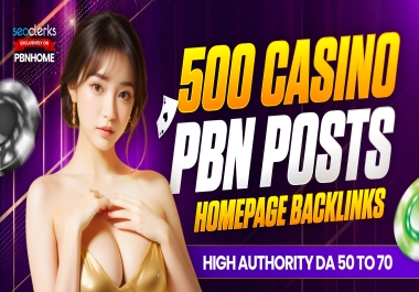 Boost Ranking Create 500 DA50+ Casino Betting Gambling PBN Backlinks