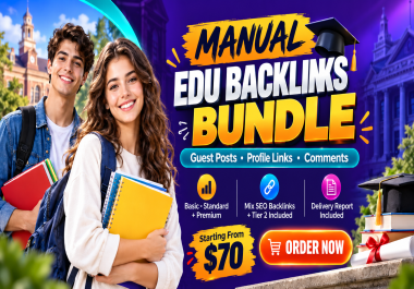 EDU Backlinks Bundle with Guest Posts,  Profiles,  Comments,  Mix SEO Backlinks and Tier 2 Links