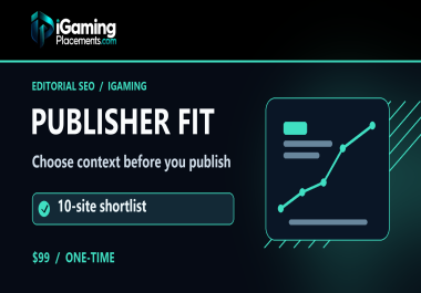 I will create an iGaming publisher-fit shortlist and placement plan