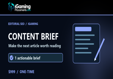 I will prepare an iGaming SEO article brief for your casino or sportsbook