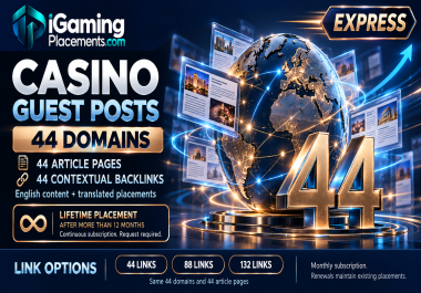 44 Casino Article Placements with Multilingual Reach IGP Express