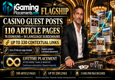 110 Casino Article Pages with Up to 330 Links IGP Flagship