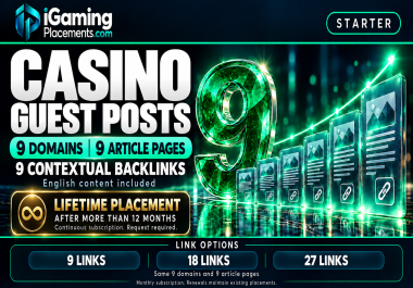 9 Casino Guest Posts on Established Domains with English Content and SEO Backlinks