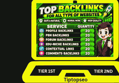 Skyrocket your website ranking with Tier 1st strong links with free tier 2nd 120 comment links