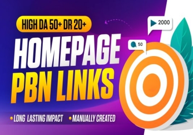 Boost Your SEO with High DA 50+ Homepage PBN Links