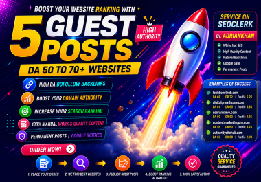 5 Premium Casino Guest Posts on DA 50 and 70 Websites