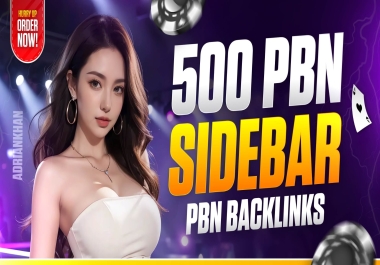 Premium HIGH DA AND DR 70 Plus 500 Sidebar Pbn Backlinks