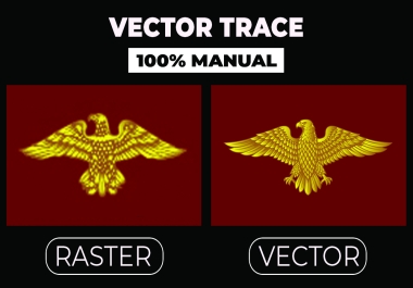 I will manually vector trace,  redraw logo to AI,  EPS,  SVG