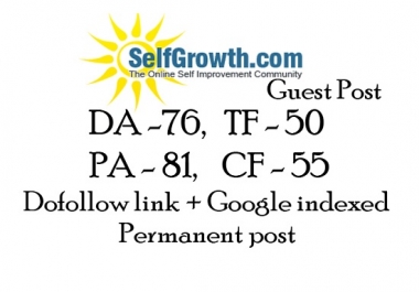 publish a guest post on selfgrowth with backlink