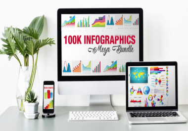 I will send 100,000 infographic design mega bundle pack and extras