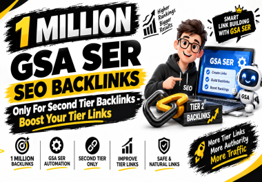 1 Million GSA SER SEO BACKLINKS Only For Second Tier Backlinks - Boost Your Tier Links