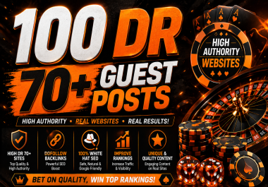 100 High DR 70+ Guest Posts Backlinks