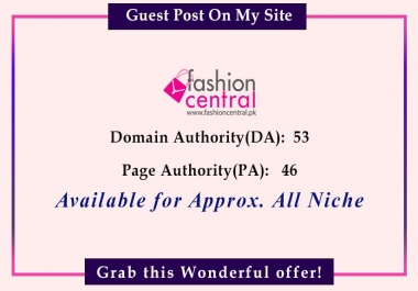 Guest Post on fashioncentral. pk DA 53