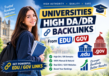 100 high DA DR EDU / GOV from Top Universities backlinks for SEO ranking