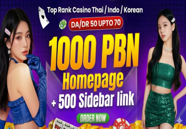 1000 PBNs post plus 500 Sidebar DR 70+ DA 40+ Indexable Dofollow Backlinks Google Rank on Top