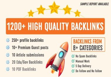 1200+ Premium Quality DA 30-80+ Backlinks for your Ranking