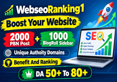 3000 High Authority Backlinks PBN Posts & BlogRoll Sidebar Links DA 50+ to 80+ Domains