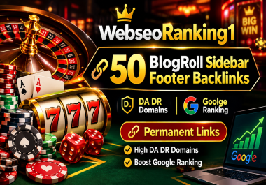 50 High DA DR Blogroll Sidebar & Footer Backlinks Permanent SEO Links