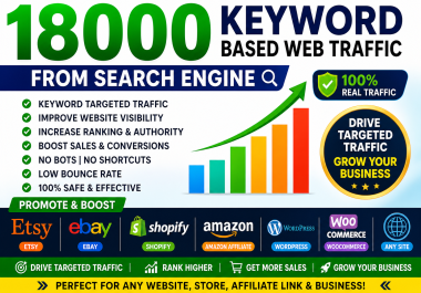 I Will Provide 18000 Keyword Based Web Traffic From Search Engine Promote Etsy eBay Shopify Any Site