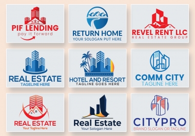 Real Estate Construction Property Home Logo Design in 24hr