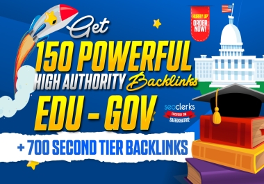 GET 150 Powerful High Authority EDU GOV Backlinks + 700 Second Tier Backlinks