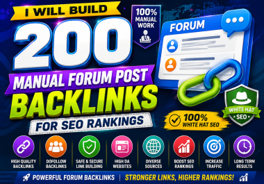 I Will Build Manual Forum Post Backlinks for SEO Rankings