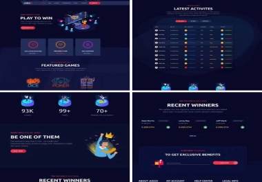 i Will build/develop Cryptocurrency Gaming Website HTML