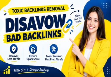 I will disavow bad backlinks,  remove negative SEO,  spammy toxic links