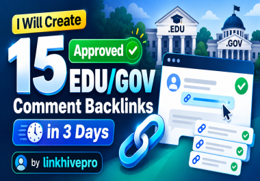 I Will Create 15 Approved EDU/GOV Comment Backlinks