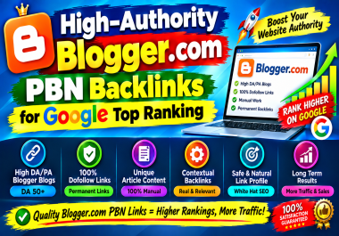 High-Authority Blogger. com PBN Backlinks for Google Top Ranking