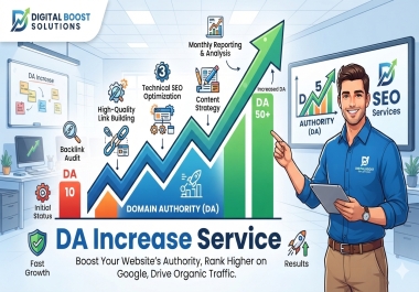 I will increase domain authority moz da rank 30 plus