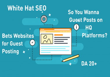 Provide Unique HQ Guest Posts On High Da Websites